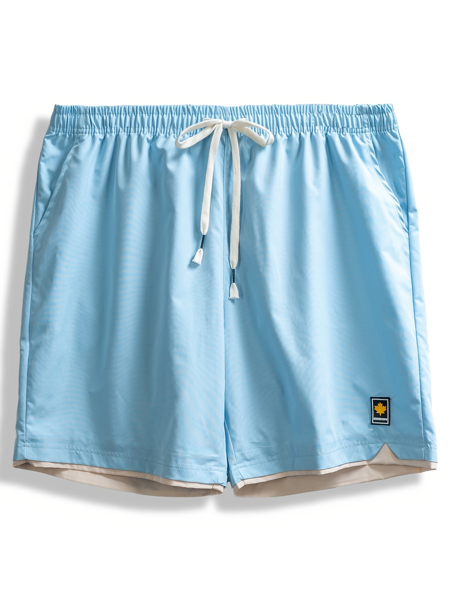 1pc Summer Plus-Size Men'S Faux Two-Piece Color-Blocked Shorts, Casual And Stylish, Suitable for Outdoor Sports And Beach Walks, Plus Size - SeviSa