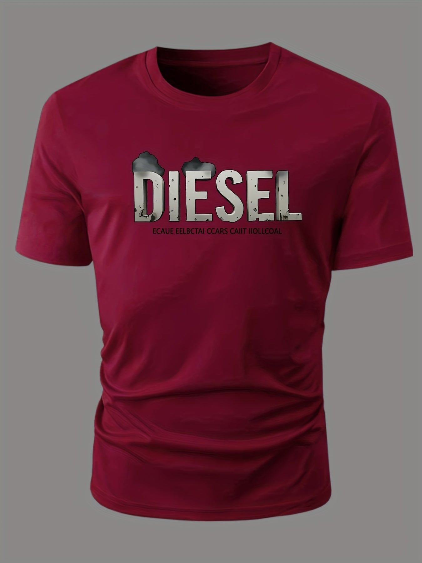 3pcs Men'S Diesel Graphic T-Shirts - 100% Cotton Breathable Summer Short Sleeve Tops, Regular Fit Round Neck Casual Tees with Bold Diesel Logo for Outdoor & Casual Attire, Machine Washable, Everyday Tshirt, Bold Graphic Tee, - SeviSa