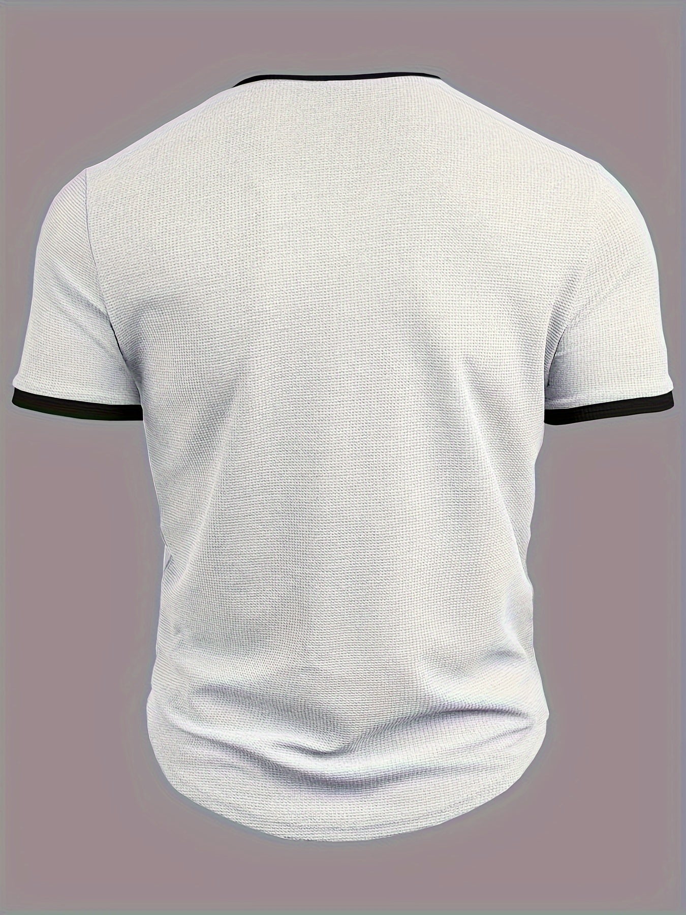 Men's Alphabet Print "FREEDOM" Waffle Knit T-shirt, V-neck And Short Sleeve Tee, Tops Perfect For Summer Fitness And Outdoors Activities - SeviSa