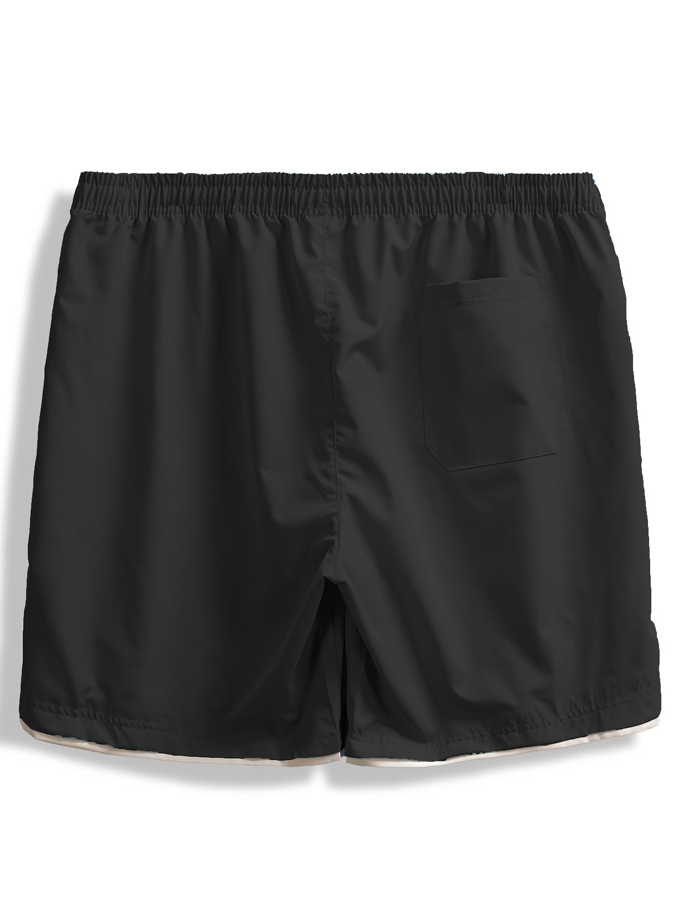 1pc Summer Plus-Size Men'S Faux Two-Piece Color-Blocked Shorts, Casual And Stylish, Suitable for Outdoor Sports And Beach Walks, Plus Size - SeviSa