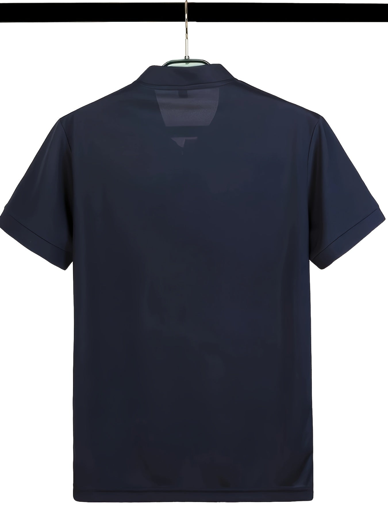 Men's Summer Short Sleeve T-Shirt - Lightweight Breathable Stand Collar Shirt with Button Detail, Solid Color Casual Sports Top for Business Casual & Outdoor Activities, Leisure Outing Apparel, Comfortable Fit Tee - SeviSa