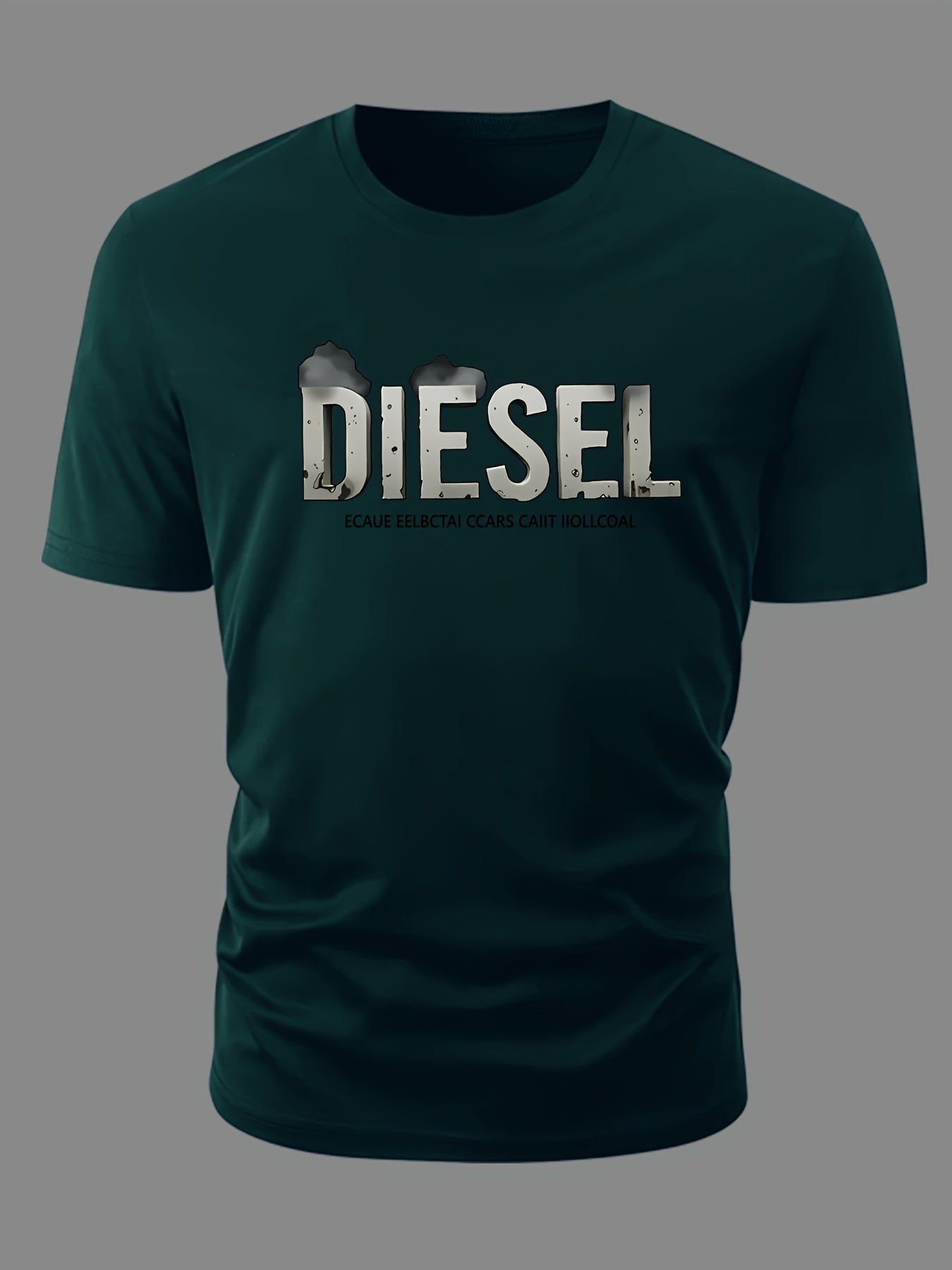 3pcs Men'S Diesel Graphic T-Shirts - 100% Cotton Breathable Summer Short Sleeve Tops, Regular Fit Round Neck Casual Tees with Bold Diesel Logo for Outdoor & Casual Attire, Machine Washable, Everyday Tshirt, Bold Graphic Tee, - SeviSa