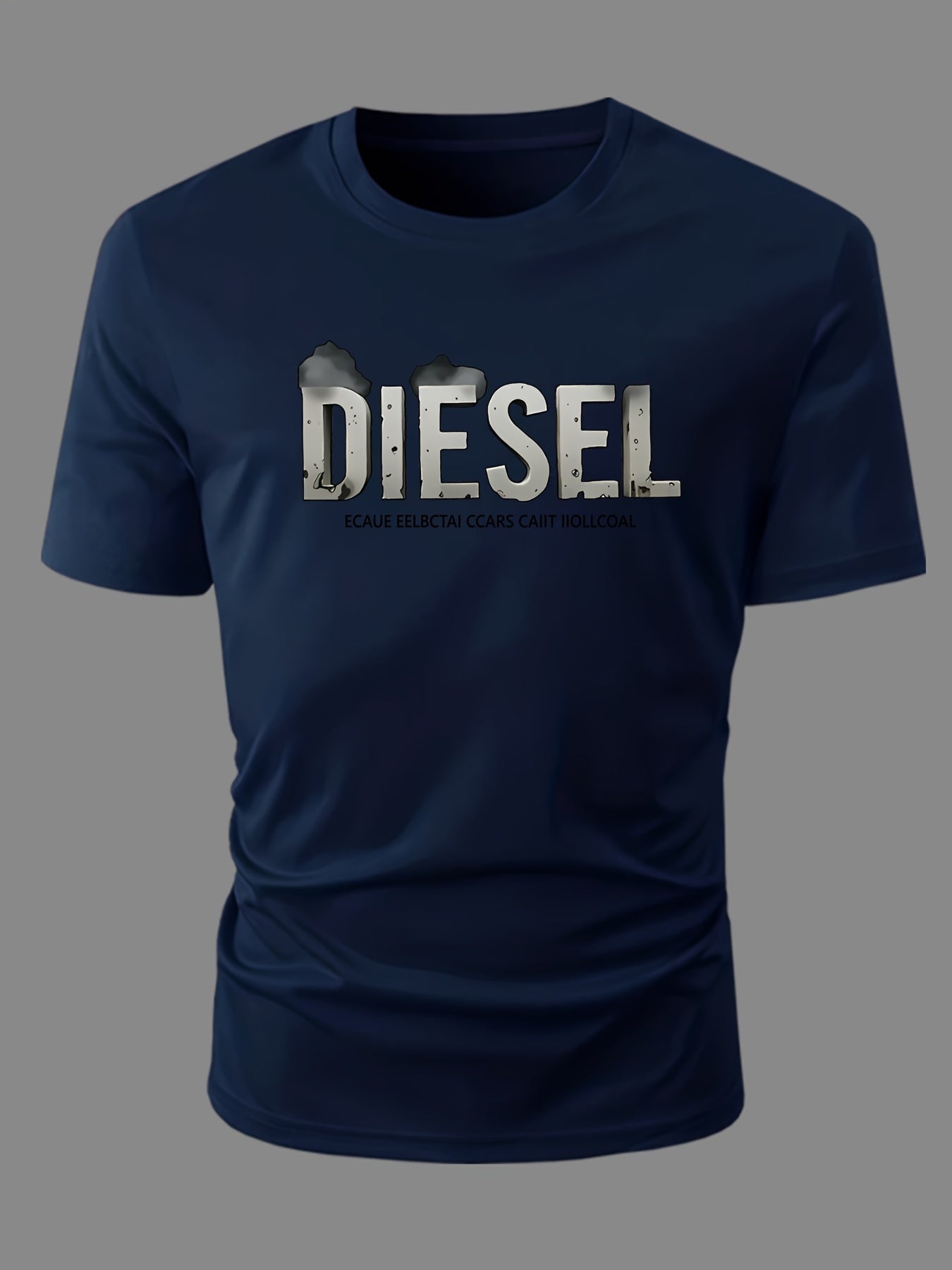 3pcs Men'S Diesel Graphic T-Shirts - 100% Cotton Breathable Summer Short Sleeve Tops, Regular Fit Round Neck Casual Tees with Bold Diesel Logo for Outdoor & Casual Attire, Machine Washable, Everyday Tshirt, Bold Graphic Tee, - SeviSa