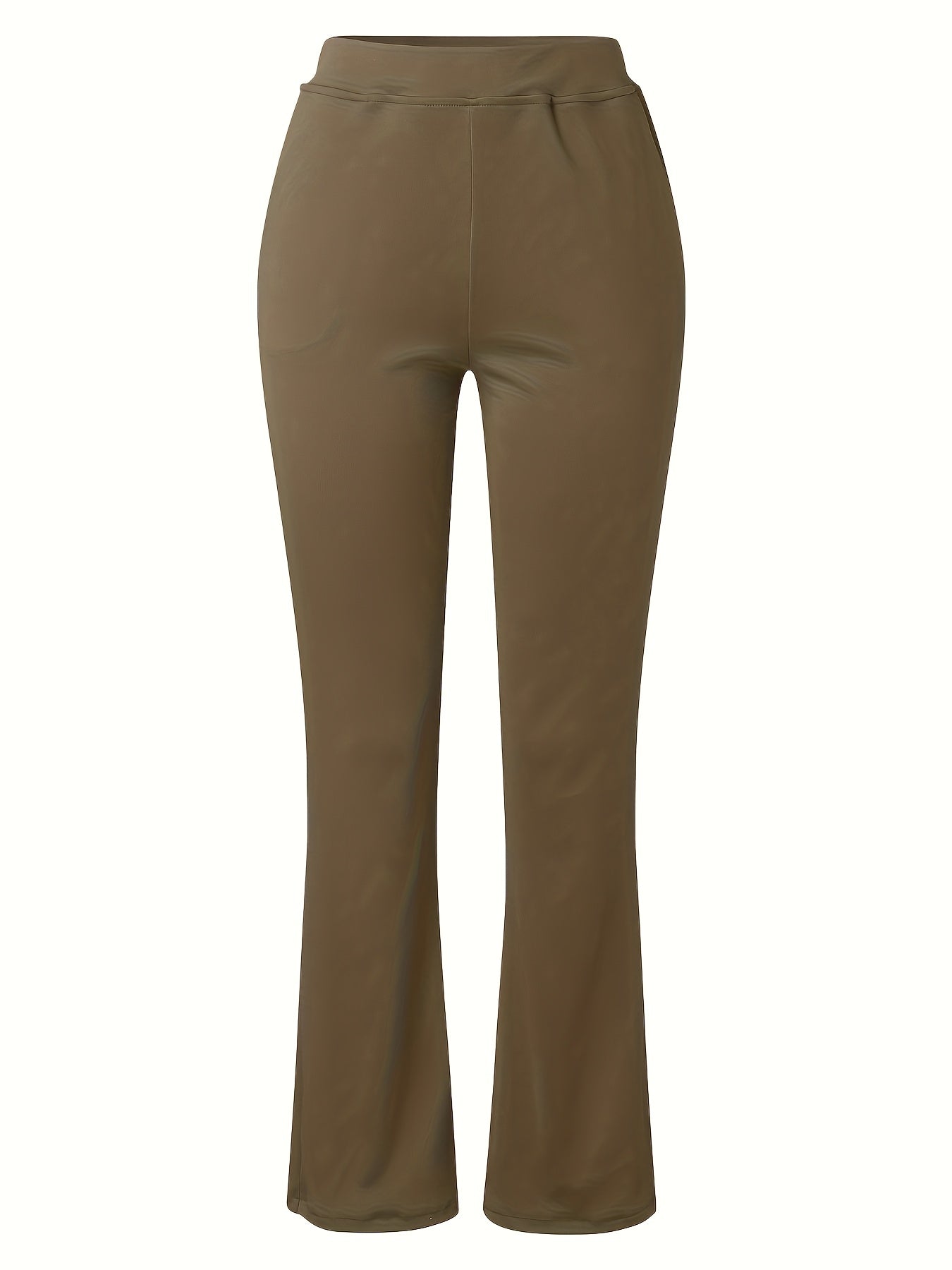 Women'S Elegant Solid Color Knit Flare Jeans - Stylish Long-Length, Polyester, No Belt, Spring/Fall Fashion, Adult, Pockets, Casual Wear|Flare Jeans|Polyester Fabric - SeviSa