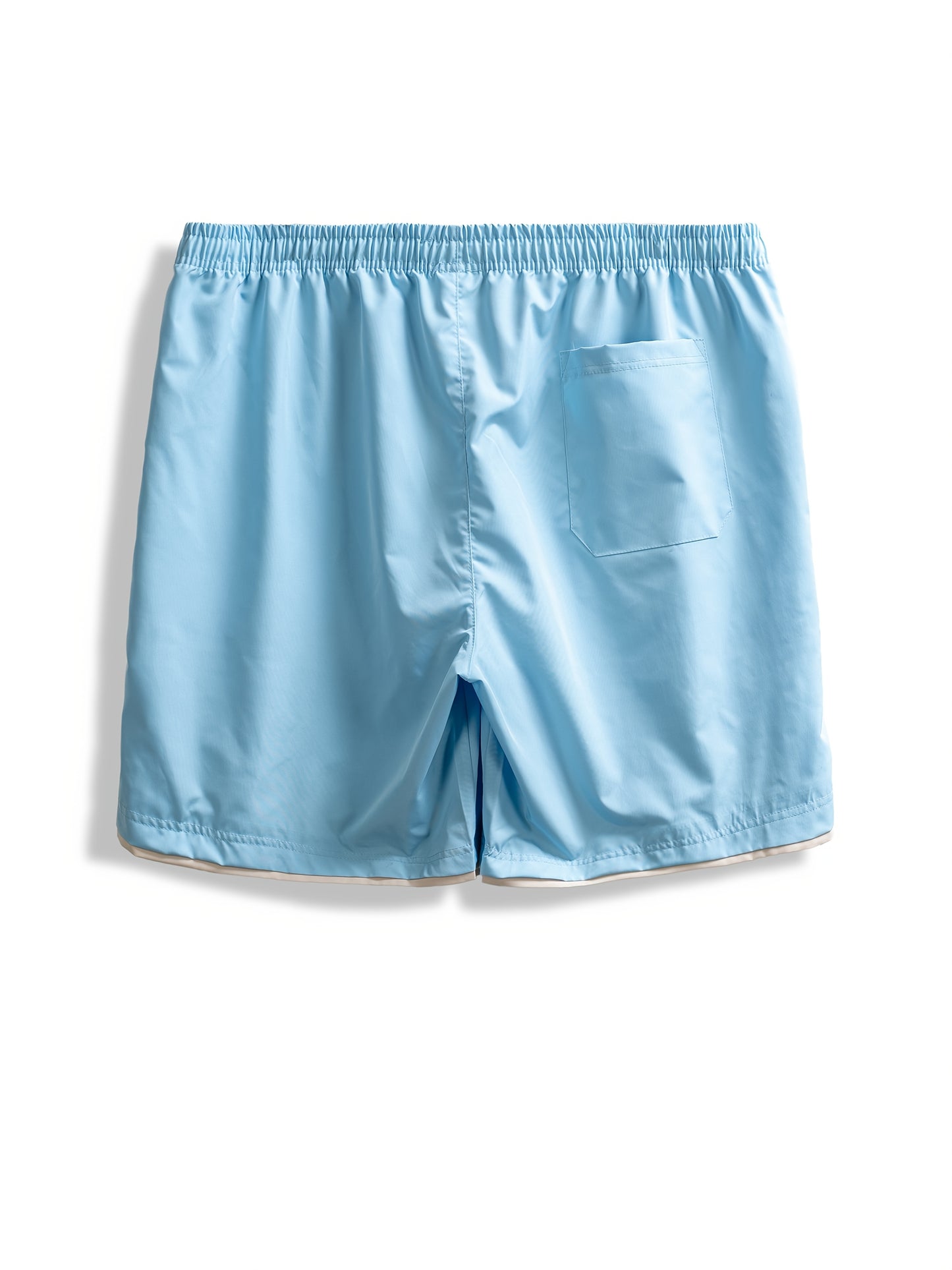 1pc Summer Plus-Size Men'S Faux Two-Piece Color-Blocked Shorts, Casual And Stylish, Suitable for Outdoor Sports And Beach Walks, Plus Size - SeviSa