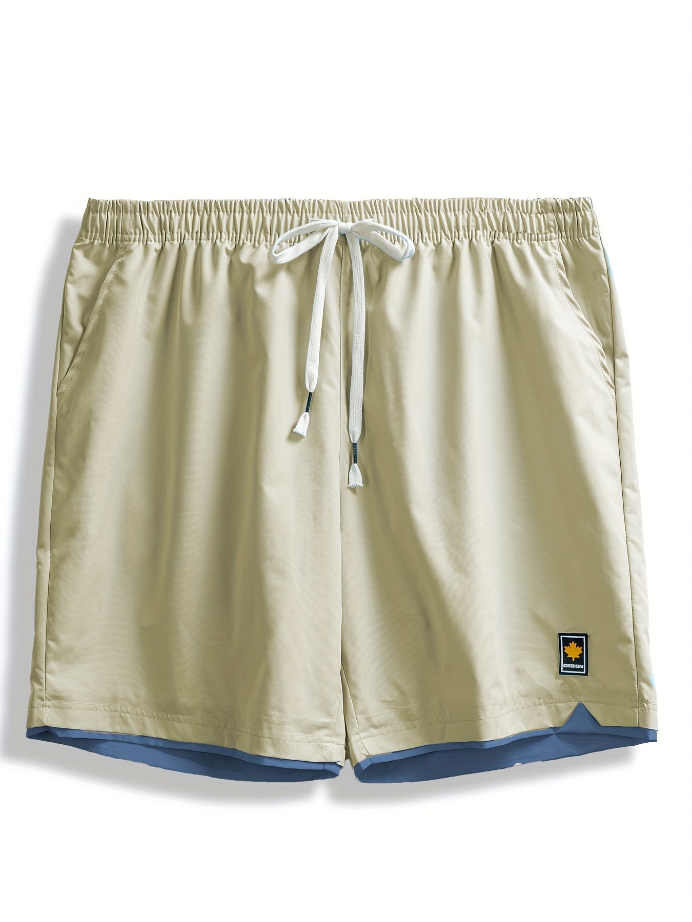1pc Summer Plus-Size Men'S Faux Two-Piece Color-Blocked Shorts, Casual And Stylish, Suitable for Outdoor Sports And Beach Walks, Plus Size - SeviSa