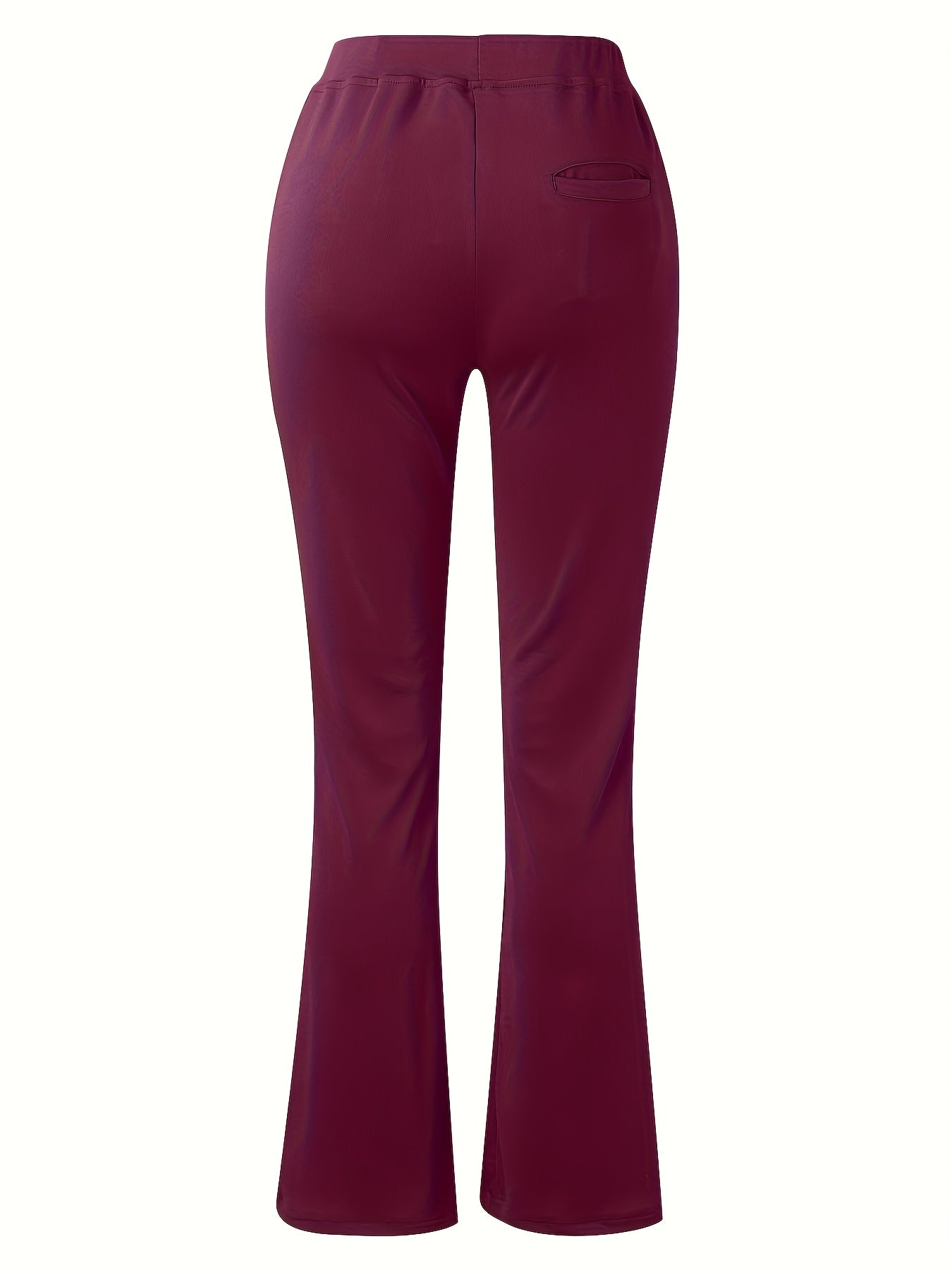 Women'S Elegant Solid Color Knit Flare Jeans - Stylish Long-Length, Polyester, No Belt, Spring/Fall Fashion, Adult, Pockets, Casual Wear|Flare Jeans|Polyester Fabric - SeviSa