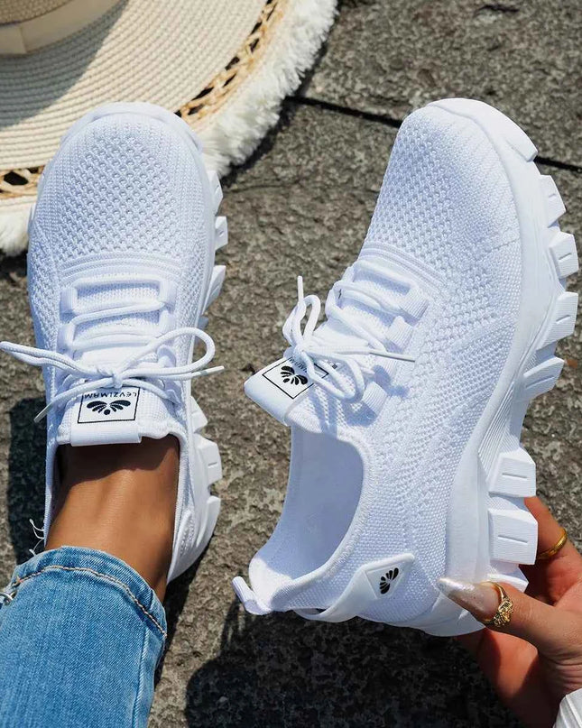 Mesh Lace Up Platform Athletic