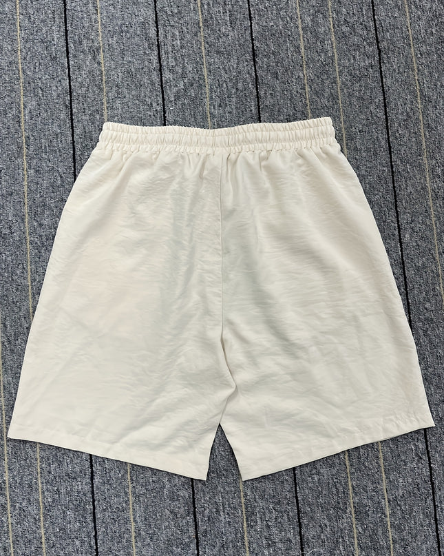 Men's Beige Casual Shorts - Lightweight Breathable Board Shorts with Drawstring Waist, Non-Stretch Fabric for Everyday, Gym, Beach, Office - Minimalist Streetwear Summer Shorts, Workout Shorts, Simple Design, Comfortable Mate - SeviSa
