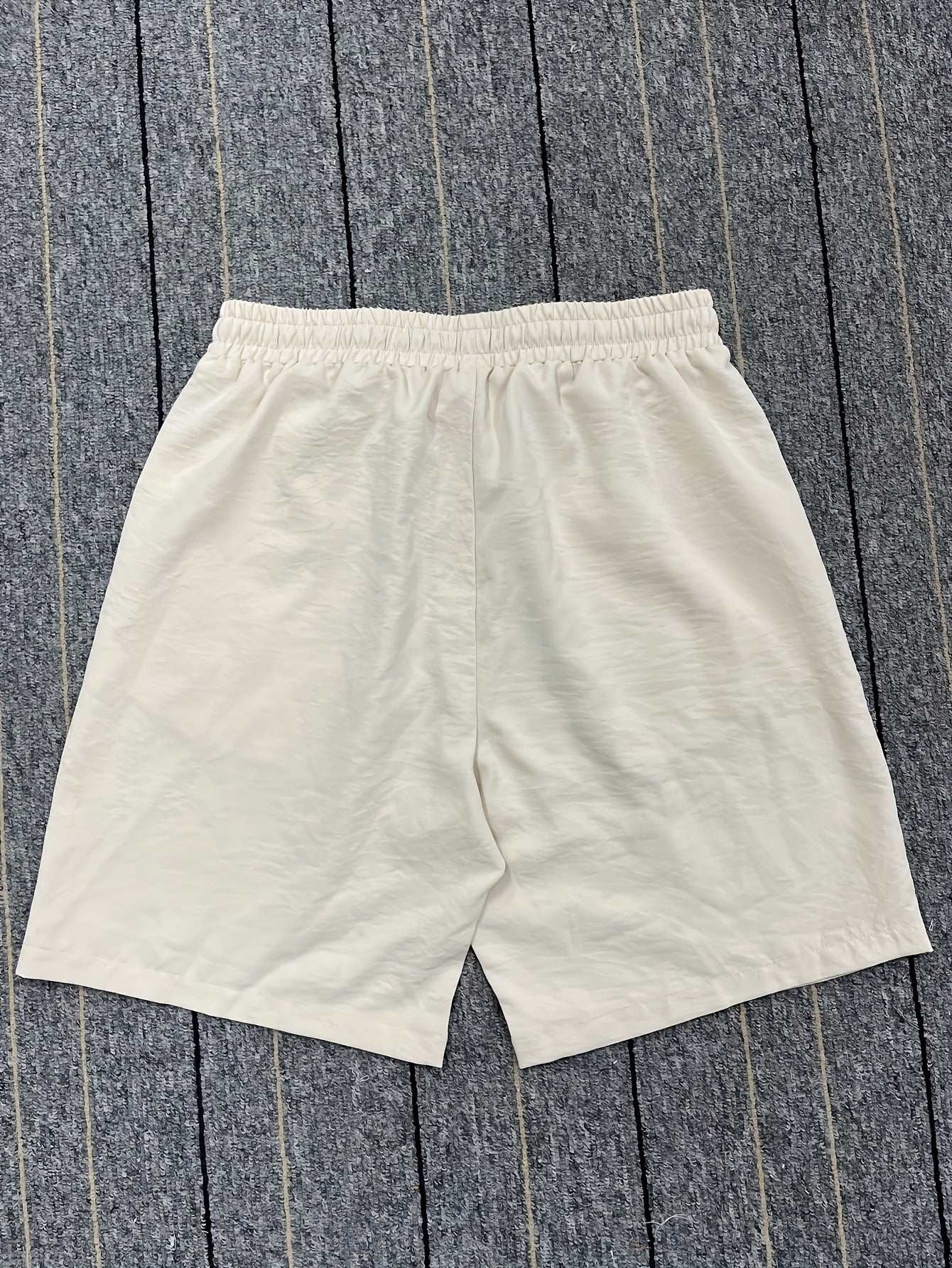 Men's Beige Casual Shorts - Lightweight Breathable Board Shorts with Drawstring Waist, Non-Stretch Fabric for Everyday, Gym, Beach, Office - Minimalist Streetwear Summer Shorts, Workout Shorts, Simple Design, Comfortable Mate - SeviSa