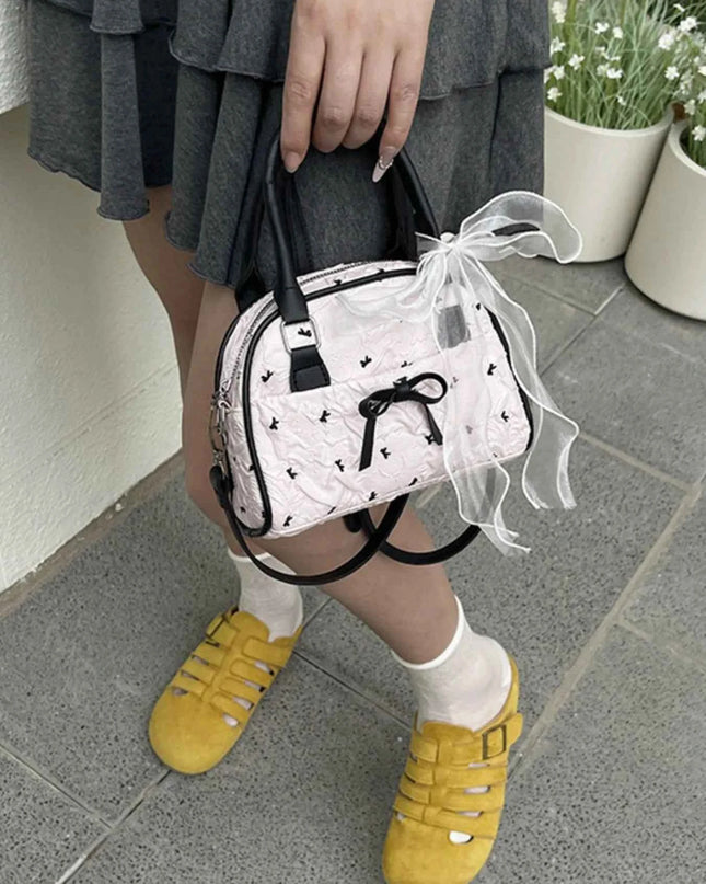 Ruched Bow Crossbody Bag