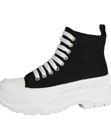 Lace Up Canvas Platform Sneakers