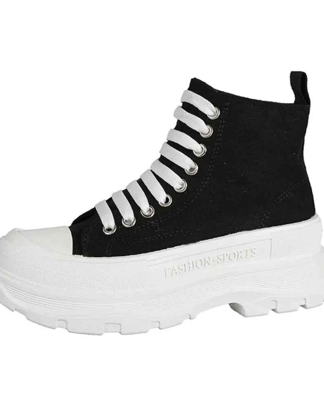 Lace Up Canvas Platform Sneakers