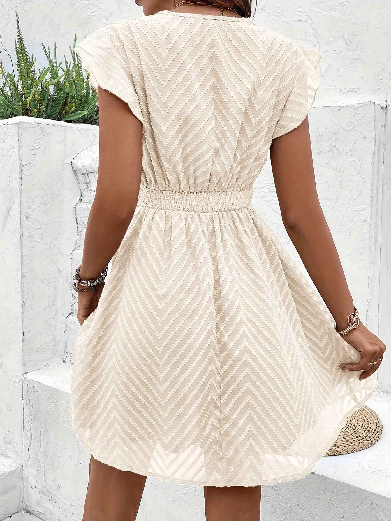 Elegant French Lace V-Neck A-Line Dress for Women - Chic Summer Sleeveless Dress with Contrast Lace Detailing, Lightweight Polyester Blend, Perfect for Casual or Formal Occasions, Lace Dress