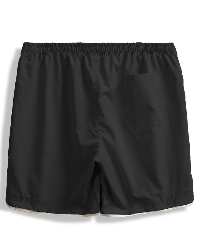 1pc Summer Plus-Size Men'S Faux Two-Piece Color-Blocked Shorts, Casual And Stylish, Suitable for Outdoor Sports And Beach Walks, Plus Size - SeviSa