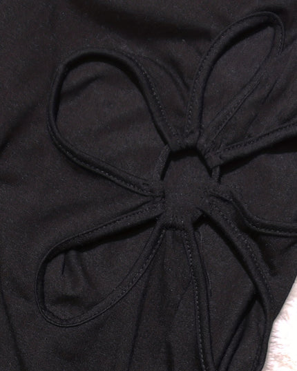 Lässiges, einfarbiges zweiteiliges Set, kurzärmliges T-Shirt mit Bindeband vorne und ausgeschnittene Kleeblatt-Hosen mit hoher Taille, Outfits, Damenbekleidung