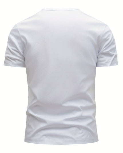 Set of 3 100% Cotton T-Shirts, Casual Letter Print Tees, Men'S Round Neck Tops, Perfect for Summer. - SeviSa