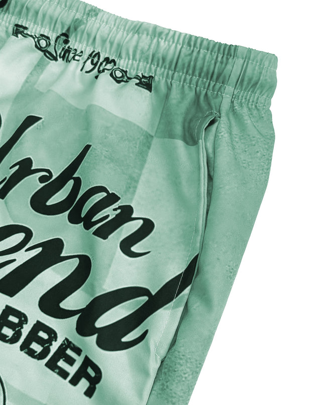 Men's Retro Motorcycle Print Shorts | Urban Legend Bobber | Vintage Biker Graphic | Polyester with Drawstring Waistband | Machine Washable | Casual Summer Wear, Motorcycle Apparel | Retro Bobber Design | Smooth Texture Fabric - SeviSa
