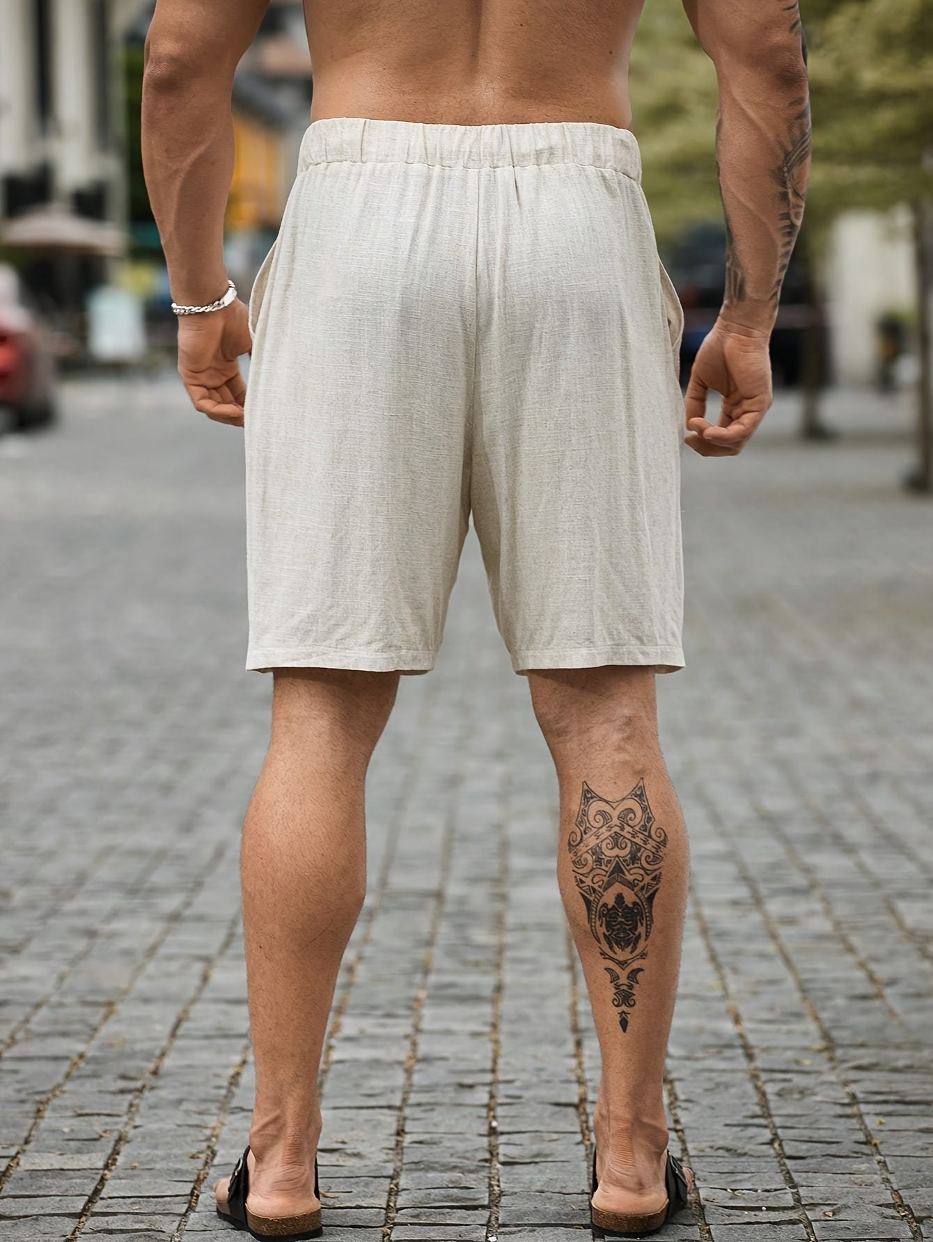 Men'S Plus Size Casual Loose Fit Linen Shorts - Straight Leg, Wide Leg, Non-Stretch Fabric with Pockets, Lightweight & Breathable for Summer, PLUS SIZE - SeviSa
