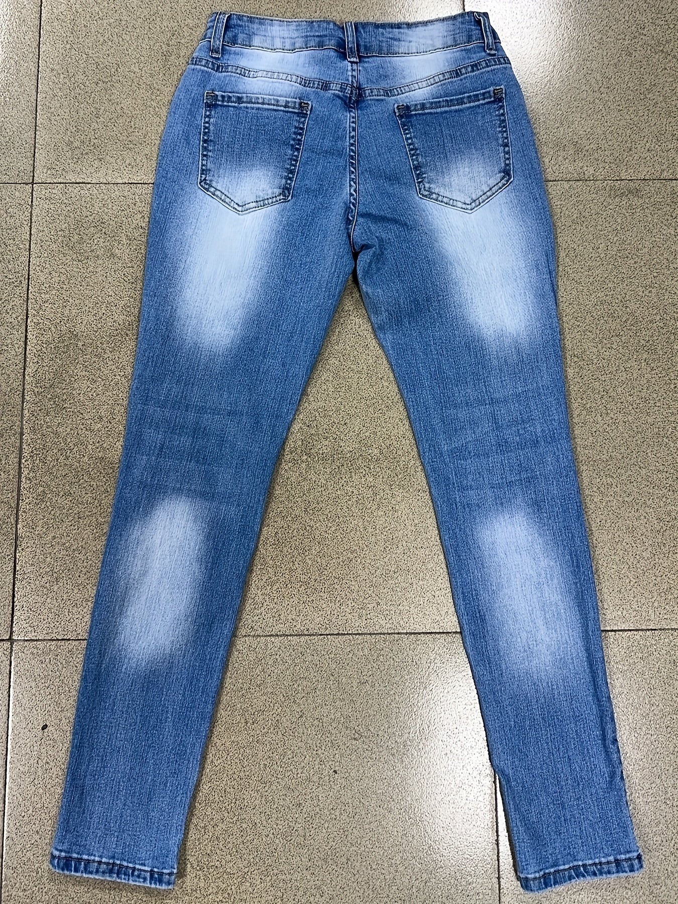 Women'S Slim-Fit Stretch Denim Jeans - Light Blue, Low-Rise, Button Closure, Casual Style, All-Season Comfort Fit, Perfect for Casual Attire, Comfortable Clothing | Casual Style Jeans | Medium Elasticity - SeviSa