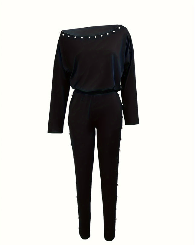 Solid Color Casual Long Sleeve Pants Two-Piece Set