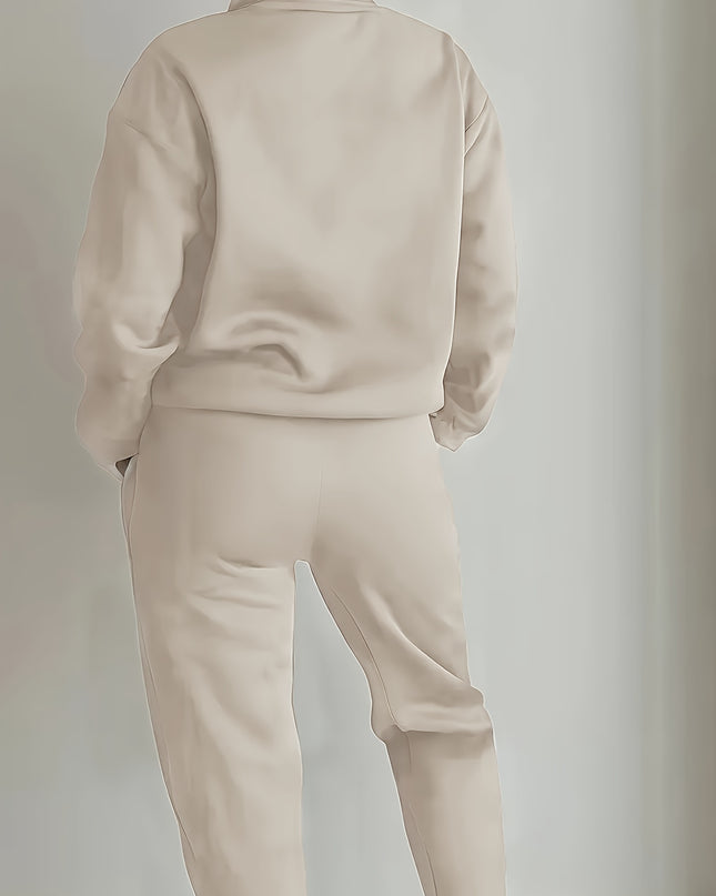 BK0710081 Women'S Casual Fashion Half Open Button Hoodie Sweater Two-Piece Set. Autumn and Winter Warmth, Leisure