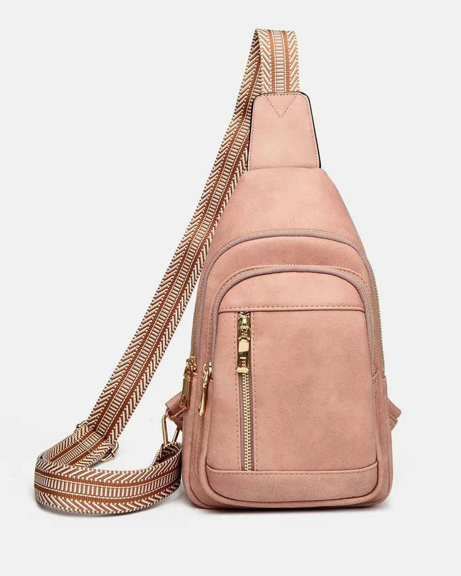 PU Leather Adjustable Strap Crossbody Bag