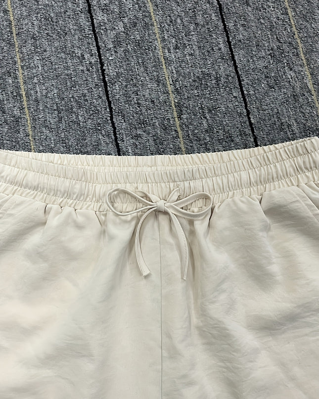 Men's Beige Casual Shorts - Lightweight Breathable Board Shorts with Drawstring Waist, Non-Stretch Fabric for Everyday, Gym, Beach, Office - Minimalist Streetwear Summer Shorts, Workout Shorts, Simple Design, Comfortable Mate - SeviSa