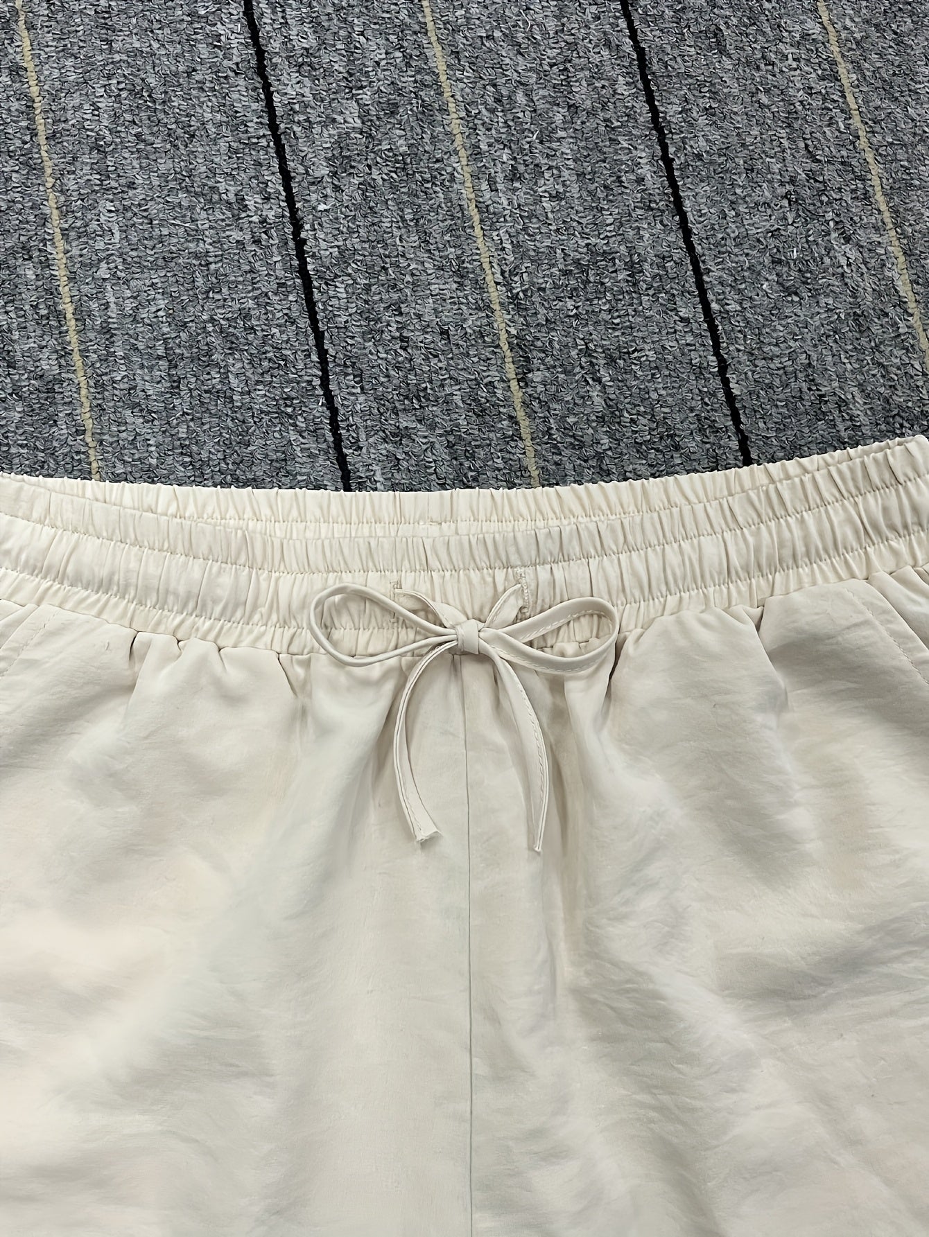 Men's Beige Casual Shorts - Lightweight Breathable Board Shorts with Drawstring Waist, Non-Stretch Fabric for Everyday, Gym, Beach, Office - Minimalist Streetwear Summer Shorts, Workout Shorts, Simple Design, Comfortable Mate - SeviSa