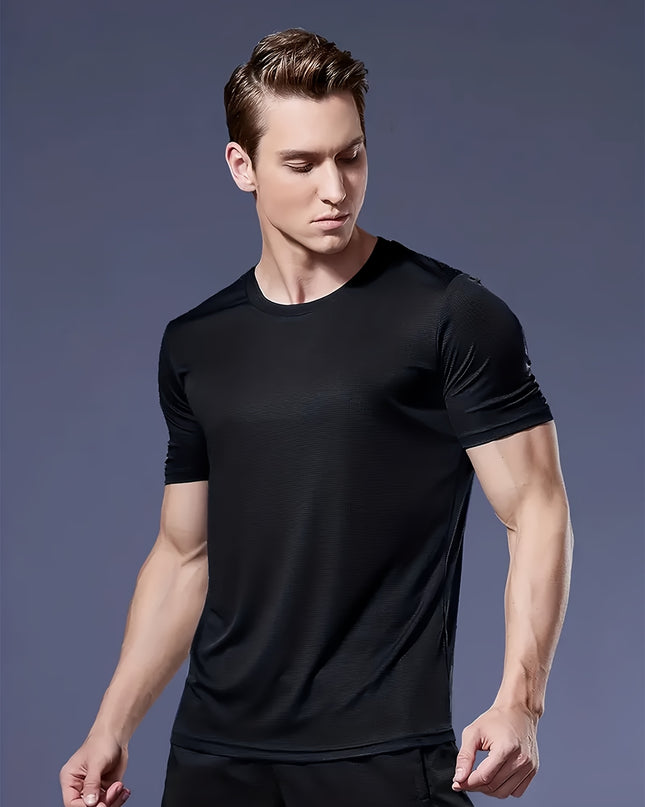 10pcs Men's Quick-Dry Athletic T-Shirts - Breathable, Moisture-Wicking Short Sleeve Shirts for Gym, Running & Training, Lightweight & Comfortable, Assorted Colors (Burgundy, Army Green, Navy, Khaki, Black, White, Gray, Maroon - SeviSa