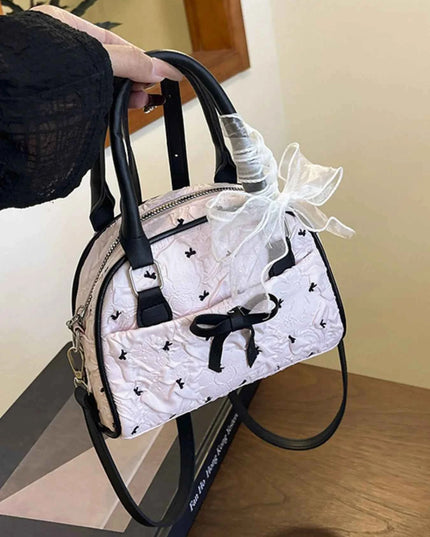 Ruched Bow Crossbody Bag