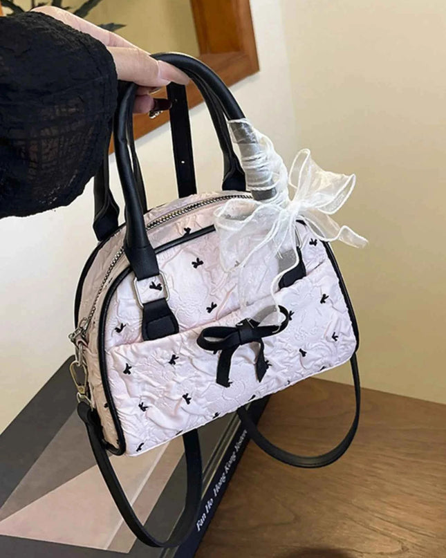 Ruched Bow Crossbody Bag