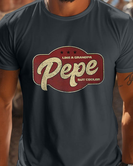 Pepe Is Like Grandpa But Cooler Men's Short-Sleeve T-Shirt - White Casual Graphic Print Round Neck Tee, Breathable Regular Fit Summer Top for Outdoor Activities, Medium Stretch Fabric - SeviSa
