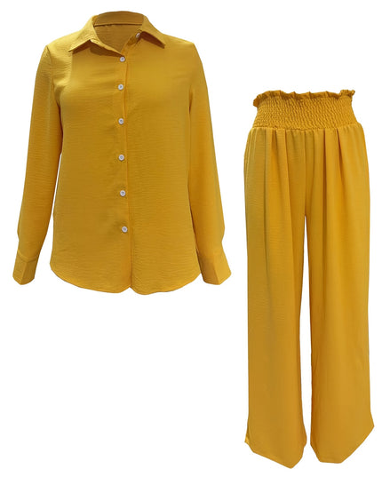2024 Fall/Winter Long Sleeve Collared Patchwork Pants Set, 100% Polyester, Machine Washable, Patchwork, Long Sleeve