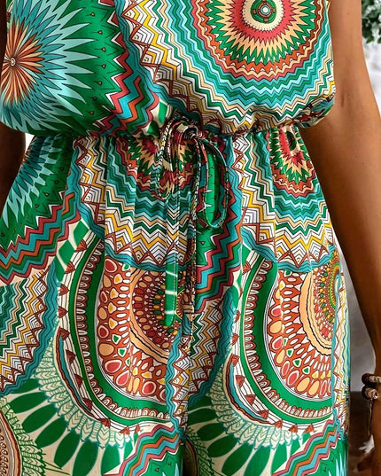Casual Vacation Ethnic Style Sleeveless Women'S Jumpsuit with Circular Print