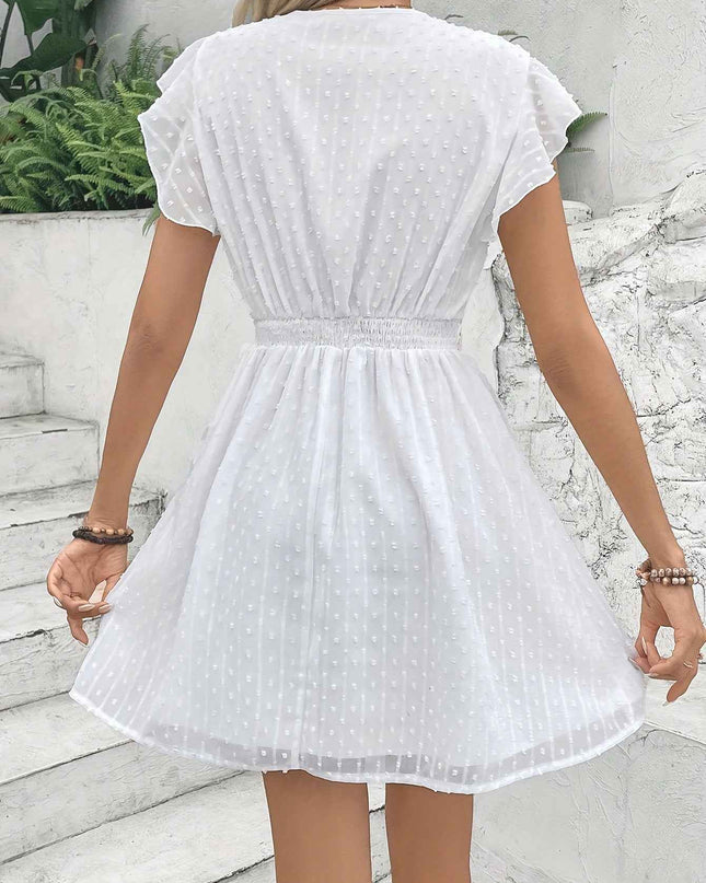 Elegant French Lace V-Neck A-Line Dress for Women - Chic Summer Sleeveless Dress with Contrast Lace Detailing, Lightweight Polyester Blend, Perfect for Casual or Formal Occasions, Lace Dress