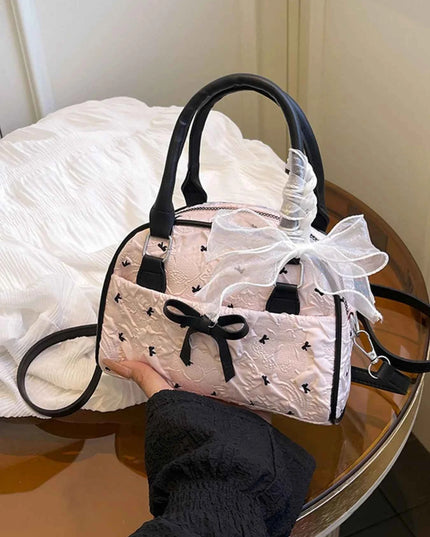 Ruched Bow Crossbody Bag