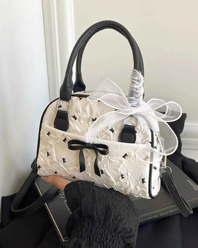 Ruched Bow Crossbody Bag