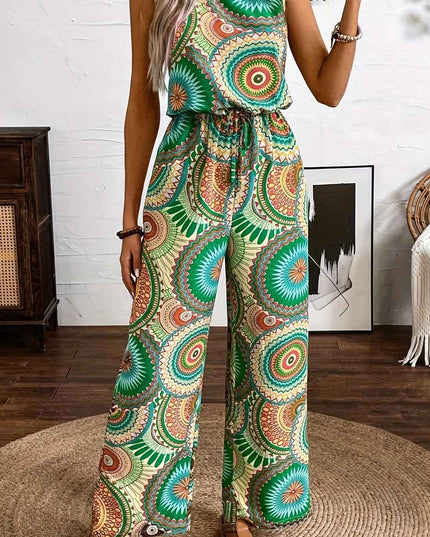 Casual Vacation Ethnic Style Sleeveless Women'S Jumpsuit with Circular Print