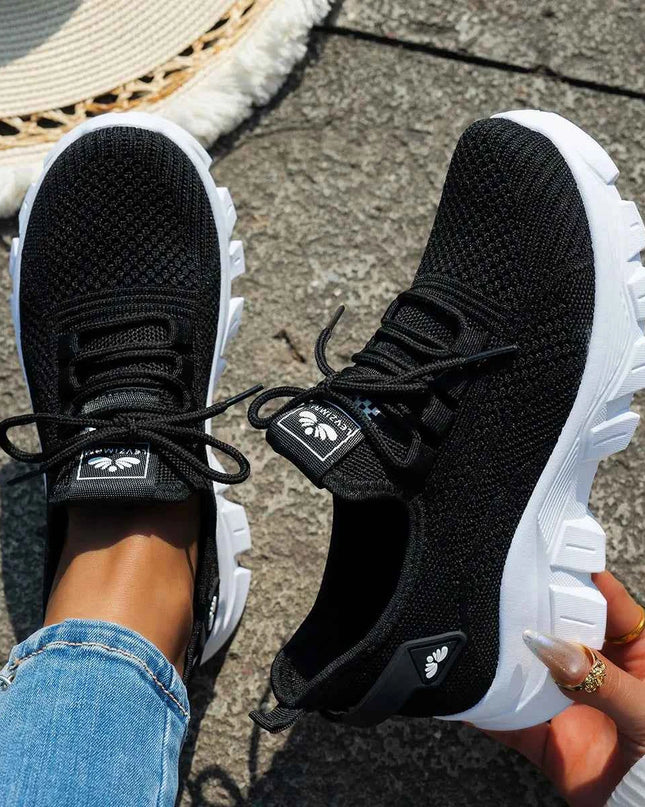 Mesh Lace Up Platform Athletic