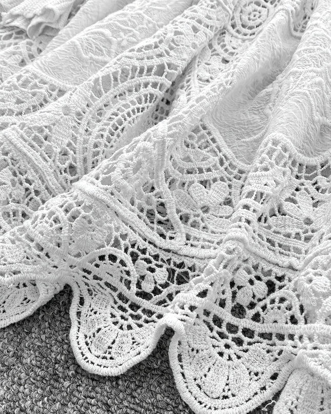 Women's Bohemian Vintage Lace- Dress - Long Sleeve A-Line Midi Dress with Crochet Cut-Out Details, Semi-Sheer Round Neck Boho Dress for Casual & Formal Occasions, Cute Dresses, Special Occasion Wear, Intricate Crochet Design - SeviSa