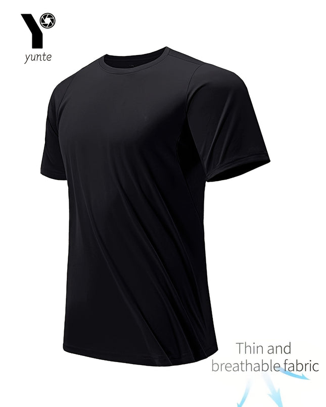 10pcs Men's Quick-Dry Athletic T-Shirts - Breathable, Moisture-Wicking Short Sleeve Shirts for Gym, Running & Training, Lightweight & Comfortable, Assorted Colors (Burgundy, Army Green, Navy, Khaki, Black, White, Gray, Maroon - SeviSa
