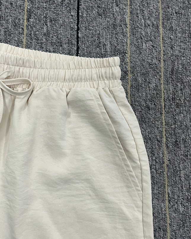 Men's Beige Casual Shorts - Lightweight Breathable Board Shorts with Drawstring Waist, Non-Stretch Fabric for Everyday, Gym, Beach, Office - Minimalist Streetwear Summer Shorts, Workout Shorts, Simple Design, Comfortable Mate - SeviSa