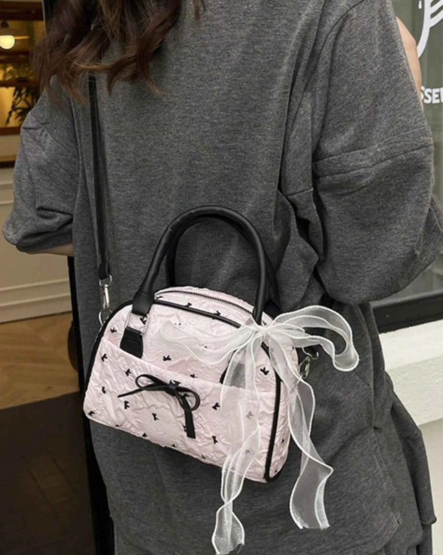 Ruched Bow Crossbody Bag