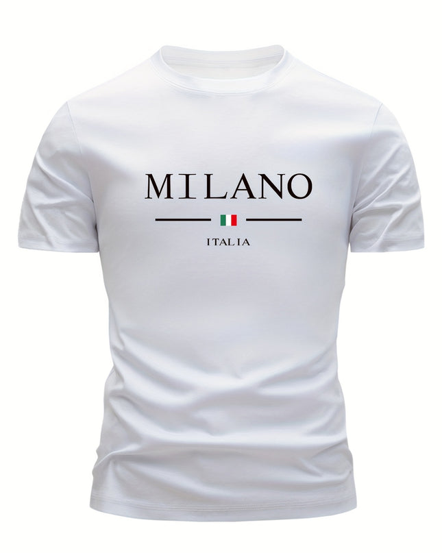 Set of 3 100% Cotton T-Shirts, Casual Letter Print Tees, Men'S Round Neck Tops, Perfect for Summer. - SeviSa