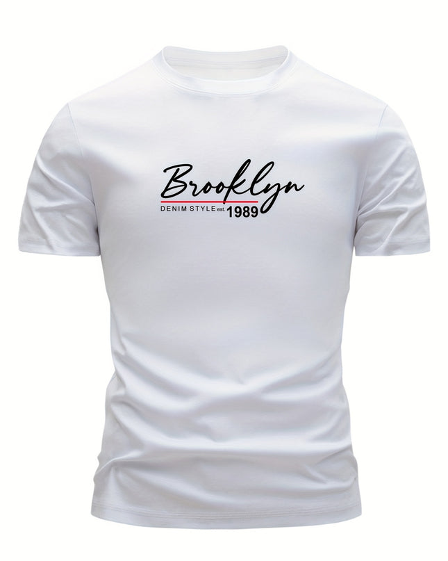 Set of 3 Men'S 100% Cotton T-Shirts, Lightweight for Summer, Breathable And Moisture-Wicking, Featuring a Round Neck And Print Design, Sweat-Resistant - SeviSa