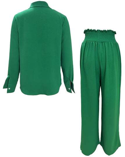 2024 Fall/Winter Long Sleeve Collared Patchwork Pants Set, 100% Polyester, Machine Washable, Patchwork, Long Sleeve