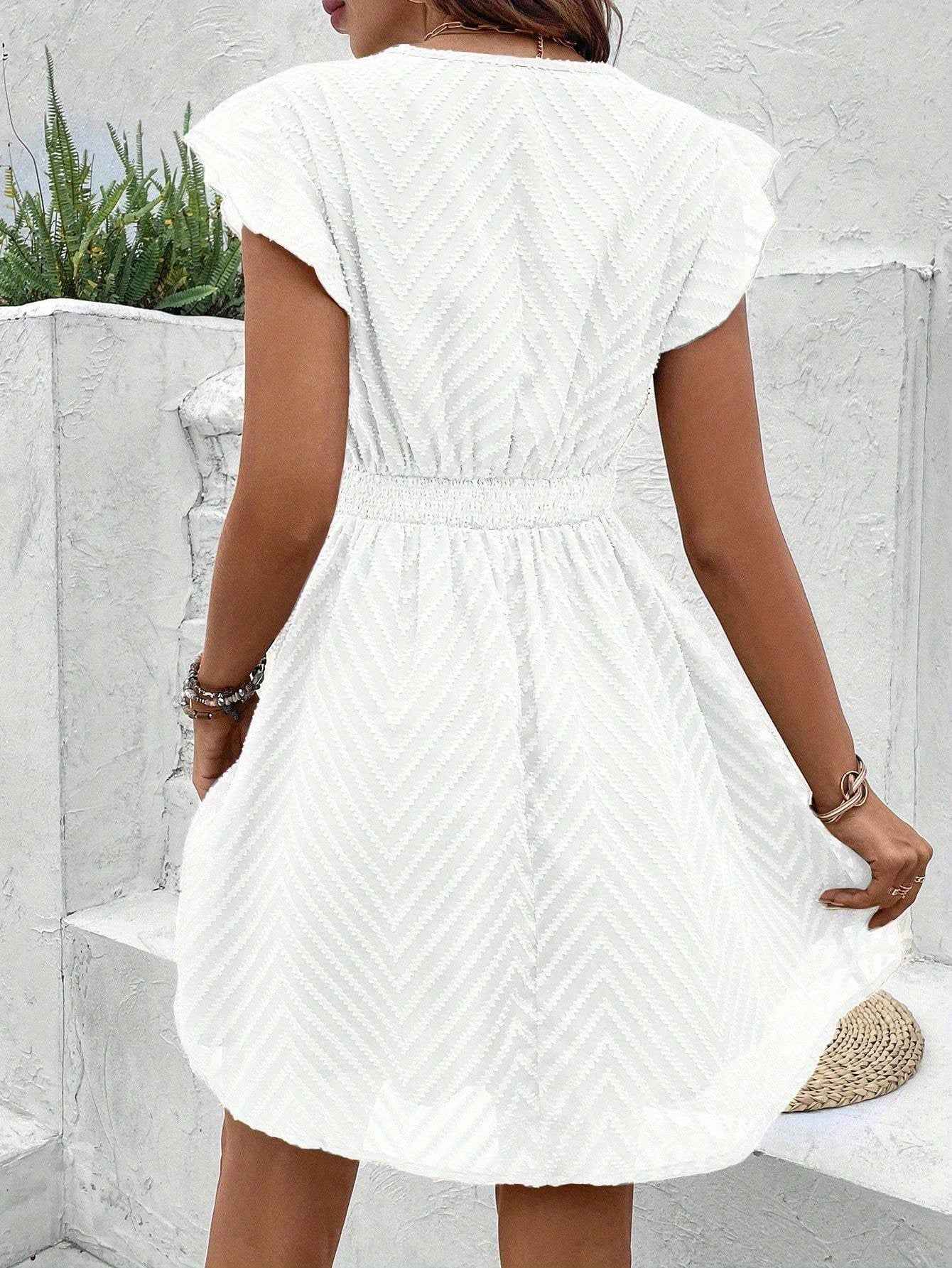 Elegant French Lace V-Neck A-Line Dress for Women - Chic Summer Sleeveless Dress with Contrast Lace Detailing, Lightweight Polyester Blend, Perfect for Casual or Formal Occasions, Lace Dress